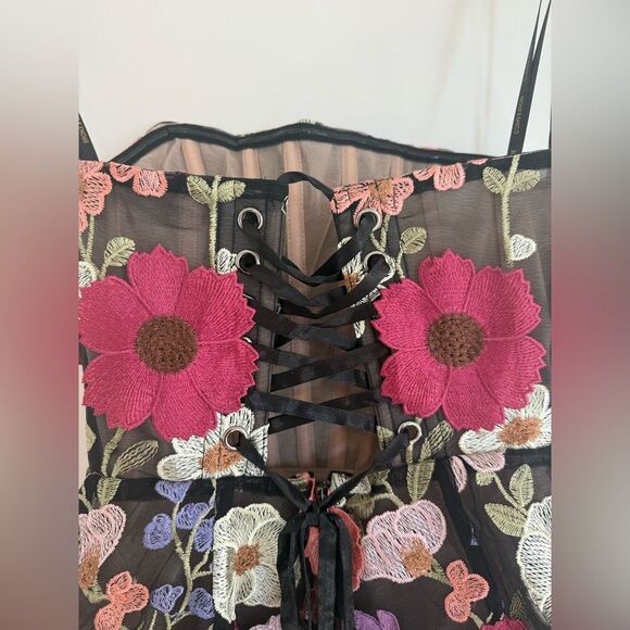 NWOT BRONX AND BANCO Bouquet Maraya Mini Dress in Black Multi, size XS - Picture 9 of 16